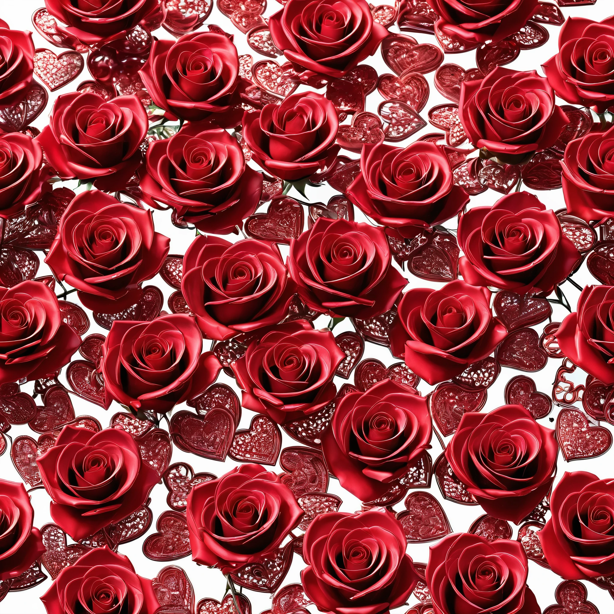 Get up close and personal with 3D roses delicately shedding petals in a shower of romance. Intertwined with hyper-detailed 3D hearts, this captures the intricate beauty of Valentine's Day intimately. Each petal and heart is meticulously crafted, drawing you into a sensual world of passion and desire.