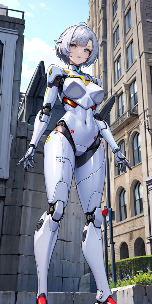 arcee, blue nipples, large breasts,((usb port) on the crotch), city background, no_humans, night time, ((blue breasts)),