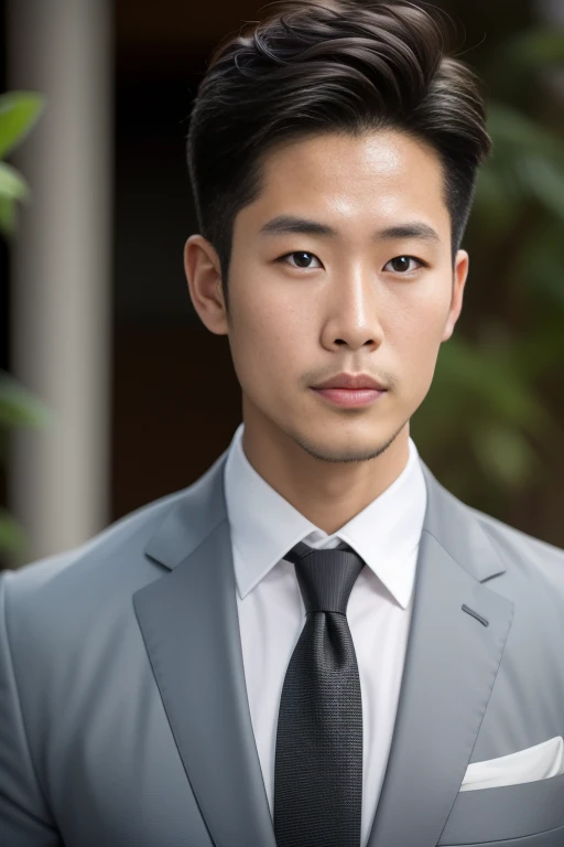 Alafid Asian man wearing suit and tie posing for photo, Handsome Chad Chin, Wu Ruben, Mr. Cao, New Kevin, Wen Junni, Derek, Asian men, Zhang Shuhao, Headshot, Zheng Zhongyuan, Jia Yan, korean artist, Headshotgraph, Inspired by Lee Joong-geun, Close-up avatar, Korean male, Peter Chung