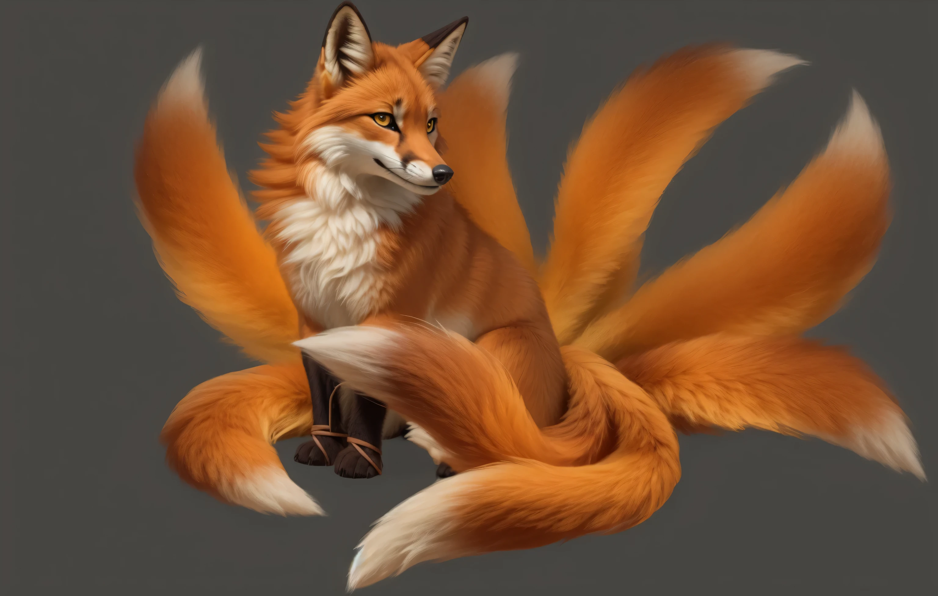 Realistic naked fox ass, woman's, visible genitals