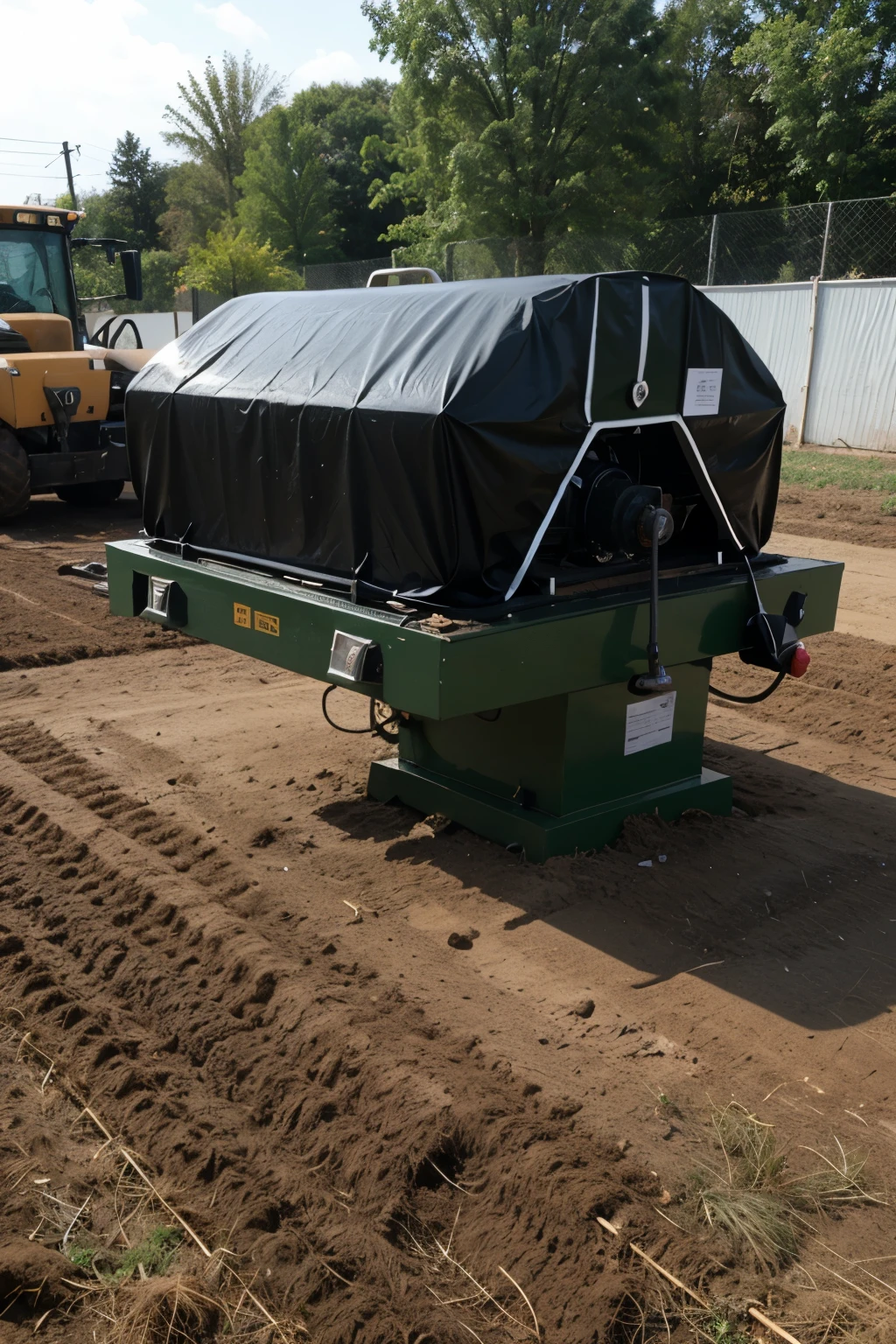 Can you create me a innovative machine about automatic cover tech  a machine that design to assist farmers by offer benefits to farmers in term of time and labor. Automatic cover tech is a machine that automatically put mulch plastic cover to a plot then it also have two hole on other side so that the farmers can be  easily plant already after the automatic machine put the mulch plastic cover then it eliminate the need need for manual labor and potentially saving in labor cost also it help to save time and the presence of the two hole in the machine it can enable simultaneous placement of two rows of mulch plastic cover and it can increase the speed and efficiency of the process and help the farmers to cover a large area in less time. Then  machine's design, with two holes, ensures that the mulch plastic cover to maintain a uniform and professional appearance across the field, enhancing the overall quality of the farming operation.