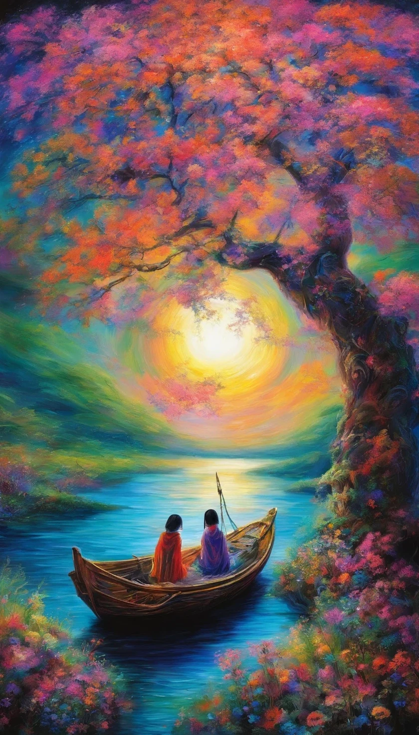 dream、(The Three Rivers.)、Like a city at night、The Three Rivers in Modern Style.、My deceased mother came to pick me up in a small boat、depression、Adult 、Life is hard for me, so you came to pick me up from the other world.、