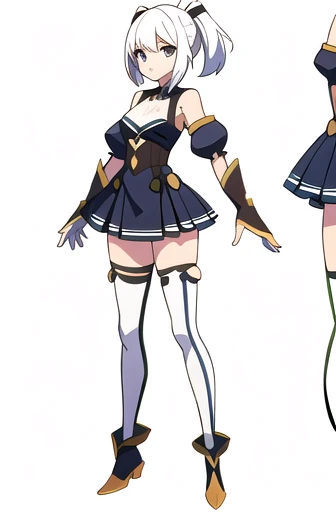 solo, female, ((( white background))), character focus, fantasy outfit, standing, character design, full body,