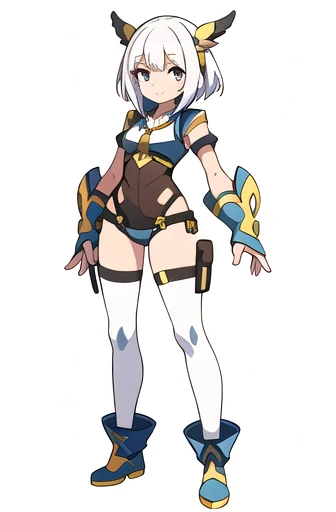 masterpiece, highest quality, Very detailed, Complex, Very detailed, High resolution, Realistically, 8k, 1 person,whole bodyショット，humanoid, Long legs Machine legs，Dynamic pose, Extremely delicate mech, short hair，whole body, High tech background，SF，（Marek Okon：1.3），Moon Crypta Wow&#39;Midway Style，
