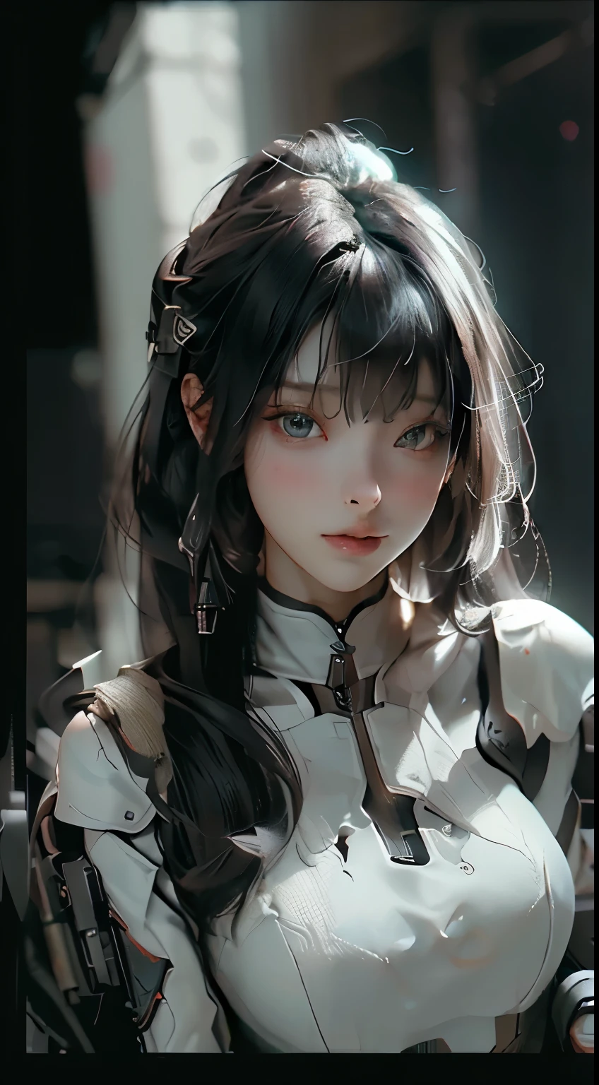 ((Best quality)), ((Masterpiece)), (Hinge:1.4), 3D, Portrait of a beautiful cyberpunk female,Human development report (High dynamic range),Ray tracing,Nvidia RTX,Ultra precise,Unrealistic 5,Subsurface dispersion,تركيب PBR,Post processing,Anisotropic filtration,Depth of field,Maximum clarity and sharpness,Multilayer materials,Maps of Albedo and Buraq,Surface shading,Accurate simulation of the interaction between light matter,Perfect proportions,Delivering octane,Two-color lighting,Wide aperture,Low ISO,White balance,Rule of thirds,8K raw,