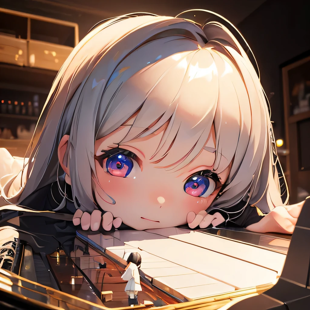 "(best quality, highres, masterpiece:1.2), ultra-detailed, realistic:1.37, portrait, cute chibi characters, adorable 3D dolls, talented girl playing grand piano, black hair, Ponytail Hair, 3D dolls:1.1, vibrant livehouse scene, professional, vivid colors, stage lighting, cozy atmosphere"