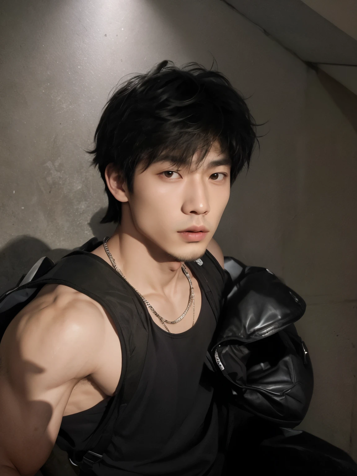 Hay un hombre con casco y mochila en la calle., Cai Xu Kun, hyung tae, headshot foto de perfilture, eso es todo, jinyoung shin, steven jung, foto de perfil, ramil sunga, tiro en la cabeza de medio cuerpo, inspired by Adam Dario Keel, imagen filtrada, yanjun chengt, aser duran, imagen de muy muy baja calidad, imagen de perfil