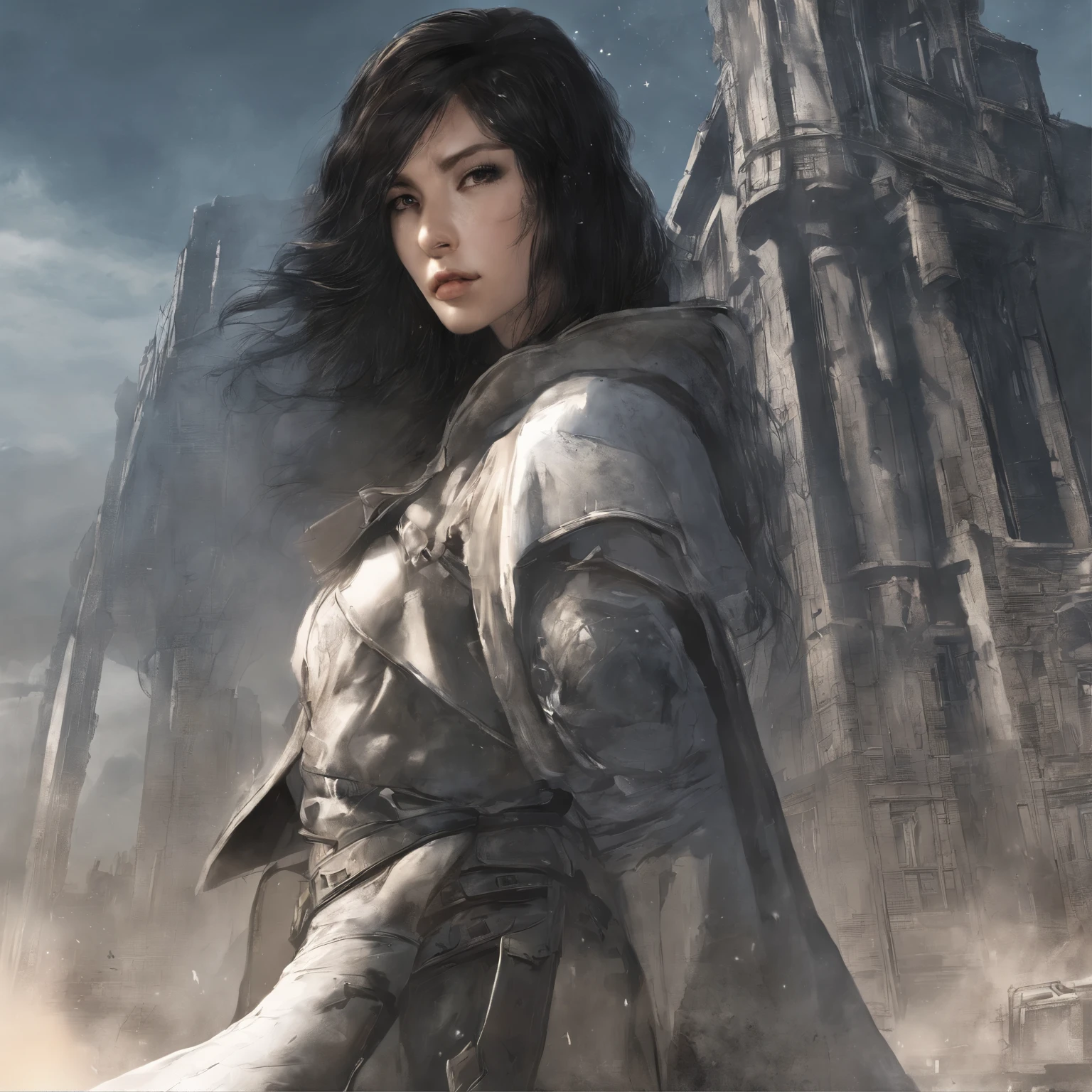 Earthquake ruins、western、people々Women of Hope、30age、singer、Claudia's song rings loud and true,Breaking the silence of destruction's shroud.The light of hope pierces through the night,Heralding the dawn's new light.realistic、realistic