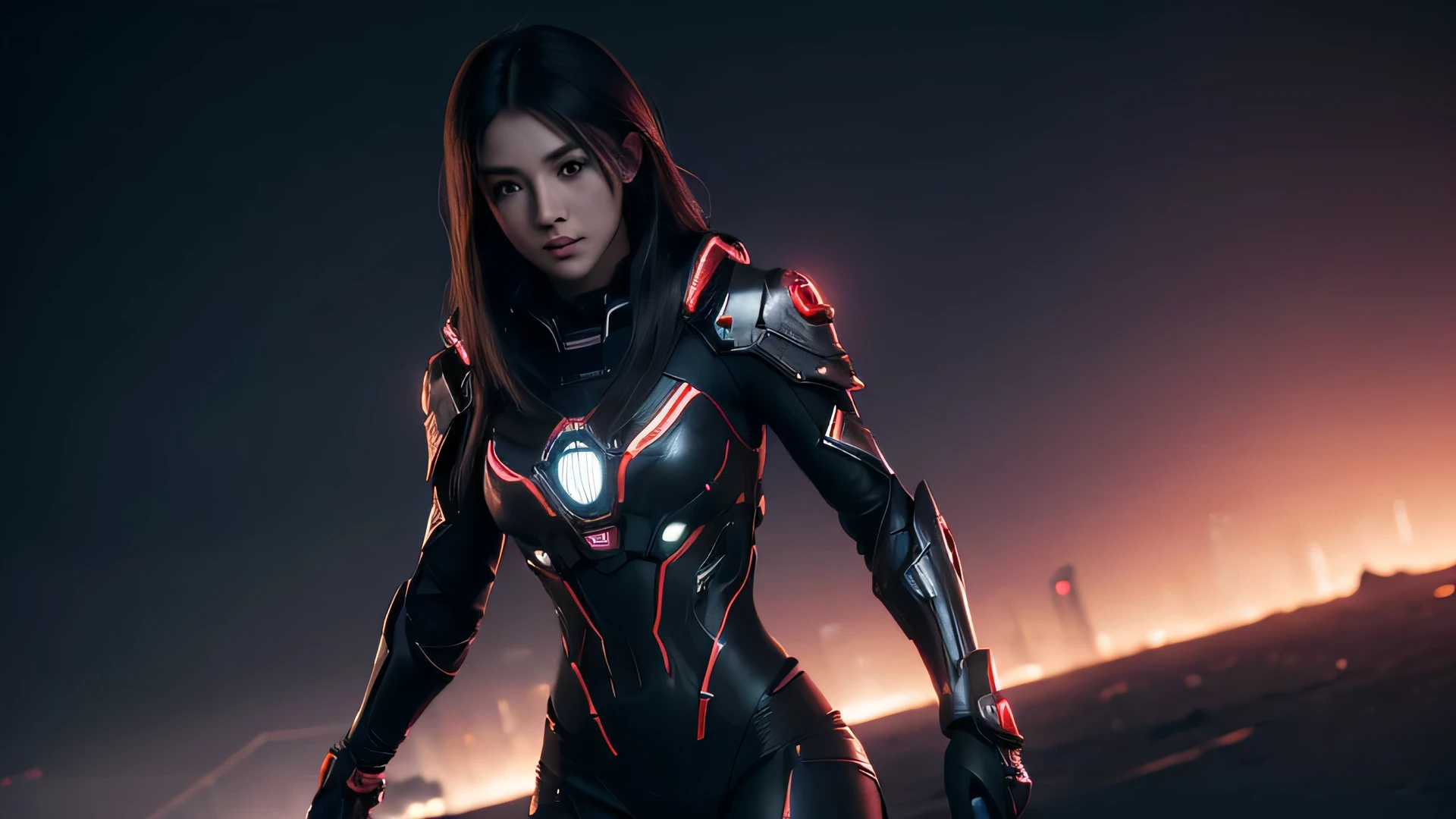 ((highest quality)), ((masterpiece)), (be familiar with:1.4), 3D, Image of a beautiful cyberpunk woman in a cloak, HDR (high dynamic range),ray tracing,NVIDIA RTX,super resolution,unreal 5,Scattered beneath the surface,PBR texturing,Post-processing,anisotropic filtering,Depth of the bounds written,Maximum clarity and sharpness,multilayer texture,Albedo and specular maps,surface shading,Accurate simulation of light-matter interactions,Red Neon Suit, perfect proportions,octane rendering,two-tone lighting,wide aperture,Low ISO,White balance,Rule of thirds,8K RAW,,(Lie:1.3)