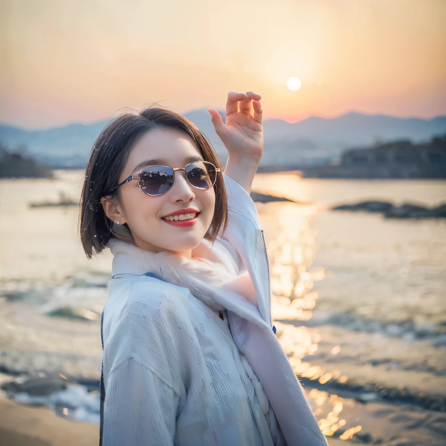Photography Styles, Portrait Photography, (Best Quality, 4k, 8k, High Definition, Masterpiece: 1.2), Ultra-Detailed, (Photorealistic, Photorealistic, Photorealistic: 1.37), Portraits, Extremely Detailed Faces, HDR, UHD ,,Sakura tree,Japanese traditional dress,smiling,posing,looking at the camera,Mount Fuji in the background,snowy and colorful