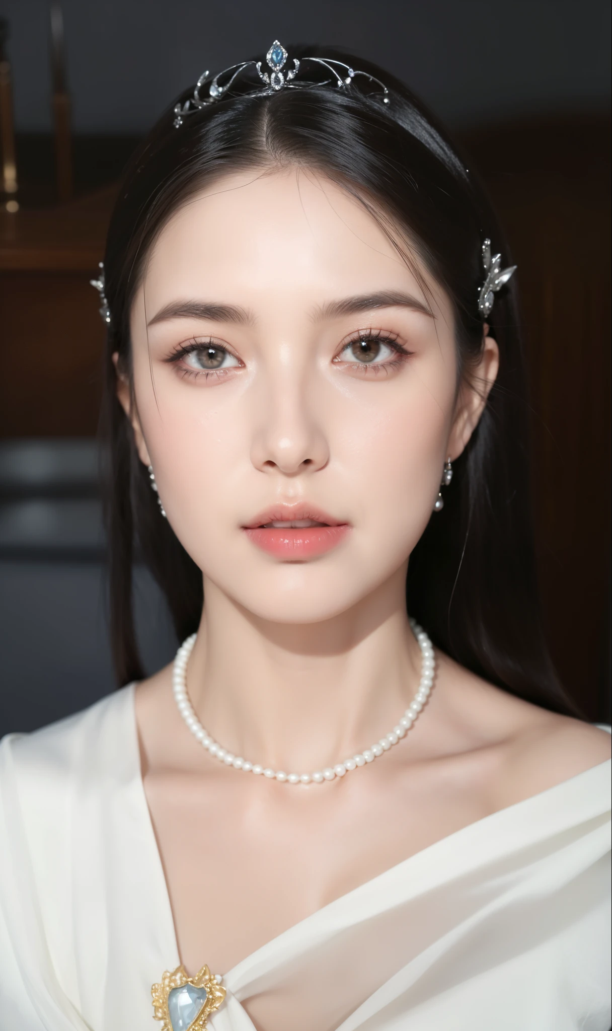 Royal sister,exquisite eyes,ice queen,put the crown on your head,Detailed facial expressions body,tall figure,Attractive figure,Leg length,4K,HD,Sensual,White translucent lace,Fair and plump figure,Good face shape,cherry bites,beautiful and delicious(3D royal sister),plump ass,gloss gel coat,Vampire queen wears luxurious dress,Have a tattoo(intricate tattoo designs),upper body portrait,elf princess,girl,Rich facial details