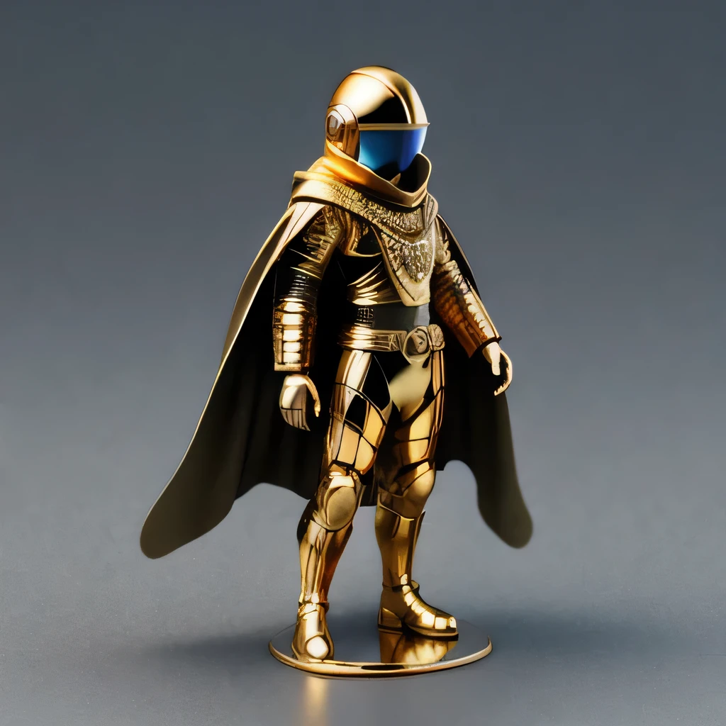Brilliant Gold Diamond Maya Star,Copper weapons, Burlap Cape Mummy Hood Platinum Silk Cyberpunk Light Crossbow Space Station 1:90 miniatures, illustration, side view, (side view), Wear gold-rimmed reflective sunglasses, Carrying future weapons, very happy, side view, whole body, 3d, (Wood material) octane rendering, perfect appearance, collagen(((Isometric art)))