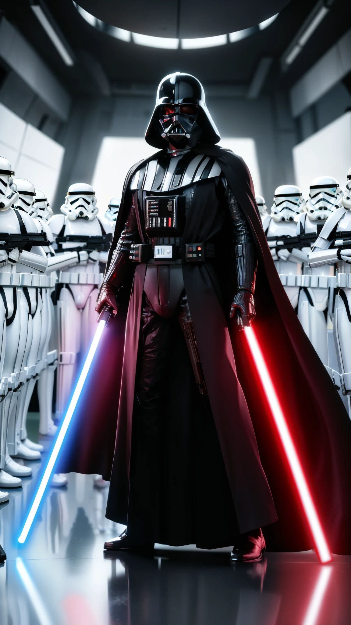 storm troopers holding guns, make the storm troopers armed