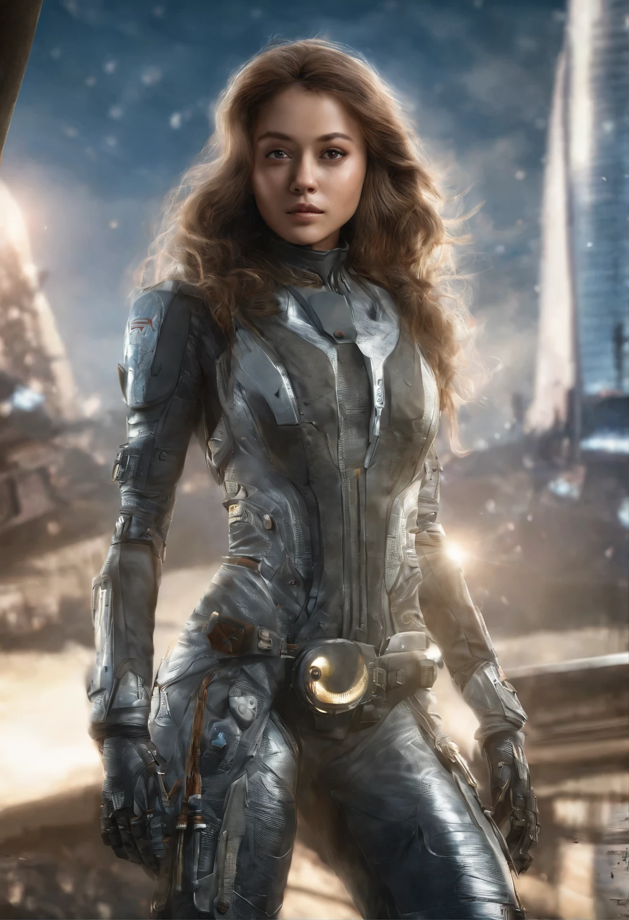 ((Best Quality)), (Masterpiece)), (Details: 1.4), 3D, Absurd Resolution, High Resolution, (Masterpiece: 1.4), Ultra Detailed, Beautiful Girl 1 Person, Futuristic Woman Image, Sparkling Brown Hair, Beautiful Brown Eyes, Beautiful Face, 20 Years Old, Spaceship, Floating, Small, Spacesuit, Spaceship, Window, Future, Dynamic Pose, Change of Clothes