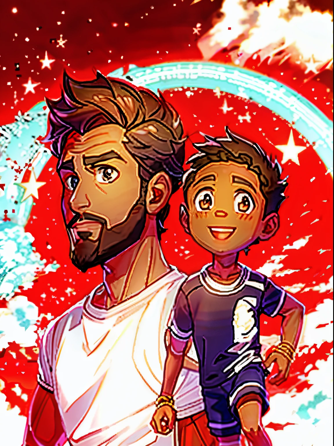 Father brown-skin and Son brown-skin