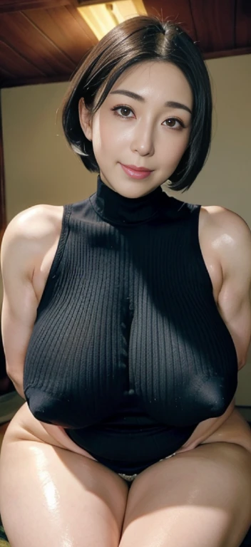 ((bust up photo))Japan&#39;the most beautiful mom((39 years old beautiful mature woman.Her face is plain and makeup-free, But her body is super sexy.))((troubled eyebrows（kind face)slim face))、((White and plump skin))((thick lips、Eyes are sagging eyes))((young woman&#39;s face))((elegant, Neat and natural facial features))(black bob hair)、Mother of plump body、Huge breasts that are too big and droop a little、RAW development、realistic、((Light knit turtleneck tank top))、((Oil makes your skin smooth and shiny))、((The kids&#39;my room))((super realistic armpits))、((Look at me with a smile))((Lustrous face))((An erotic body that satisfies all sexual desires))saggy breasts、super huge breasts、Super big breasts

