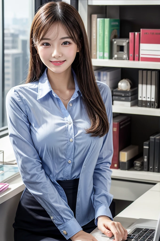 look at me,smart and beautiful secretary,smile、In the office -- automatic