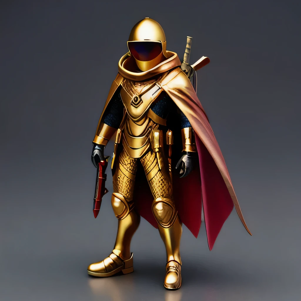 Brilliant Gold Diamond Maya Star,Copper weapons, Burlap Cape Mummy Hood Platinum Silk Cyberpunk Light Crossbow Space Station 1:90 miniatures, illustration, side view, (side view), Wear gold-rimmed reflective sunglasses, Carrying future weapons, very happy, side view, whole body, 3d, (Wood material) octane rendering, perfect appearance, collagen(((Isometric art)))