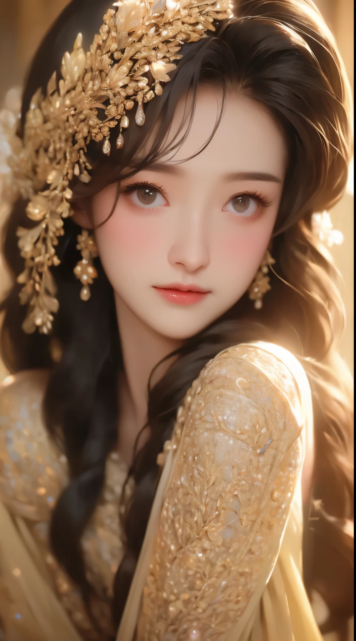 ((best quality, 8K, masterpiece :1.3)), 1 girl, Smile, whole body, face slimming, pretty Woman, (Dark brown hair), full length dress :1.1, Super detailed face, delicate eyes, double eyelids, blurred background, face slimming, City, external, street,