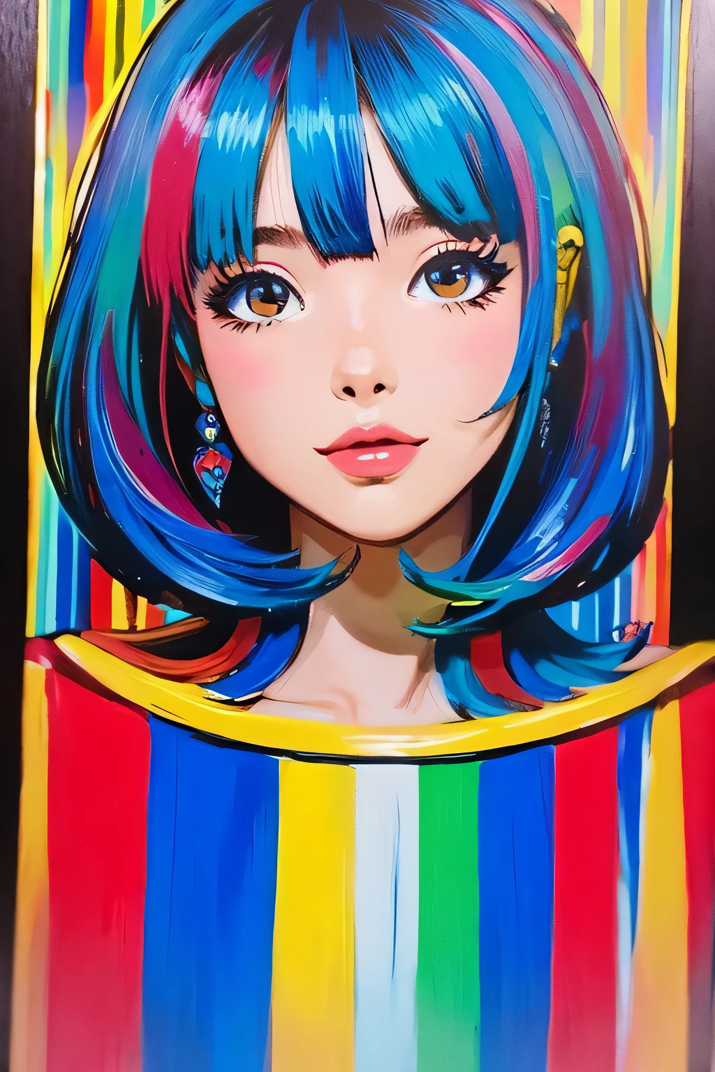 colorful world、Acrylic style、