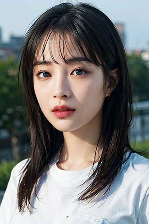 ((highest quality, 8K, masterpiece: 1.3)), sharp: 1.2, camisole,perfect body beauty: 1.4, Wear only a white shirt,exposing cleavage,Oversized Y-shirt,slim abs: 1.2, ((layered hairstyles, big: 1.2)), dancer, (rain, street: 1.2), Wet: 1.5, Highly detailed face and skin texture, fine eyes, double eyelid, sexy look