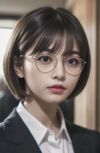 

8K quality、highest quality、Realistic、view audience、
Japanese、1 female、30 years old、Height: 155cm、
pure atmosphere、Clean atmosphere、soft atmosphere、Gentle atmosphere、Warm atmosphere
（Clothes are jacket suits、）
(short hair、wear glasses、)(light makeup、）