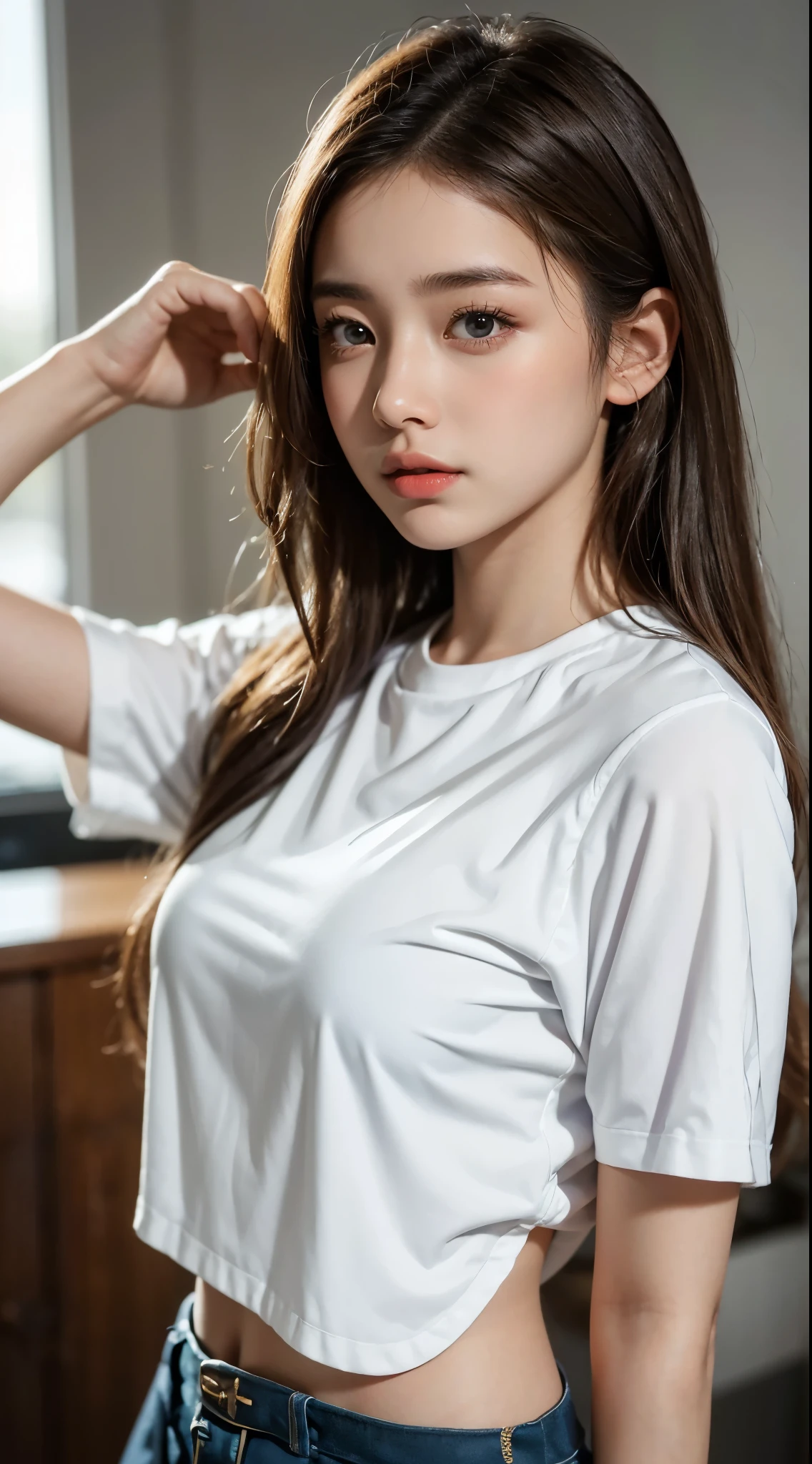 8k, highest quality, ultra detailed:1.37), Eliana, ((18 years)), a beautiful Asian girl, ((proudly stands in a military uniform)), representing her role as a soldier, ((She wears a fitted Purple dress)), The high-resolution image captures ultra-detailed realism, highlighting Eliana's determined expression, piercing eyes, and confident stance. The backdrop showcases an forest, adding to the authenticity and significance of the image. This visually striking representation showcases Eliana's strength and dedication as a soldier, cute knees, ((Lake)), ((Pine trees)), ((Detailed face)), ((Perfect body figure)), ((Detailed hair)), ((Detailed Dress)),