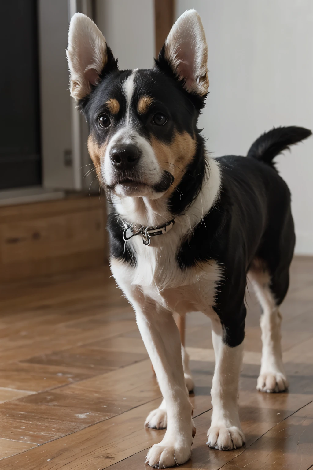 create dog image black and white 3d cartoon character