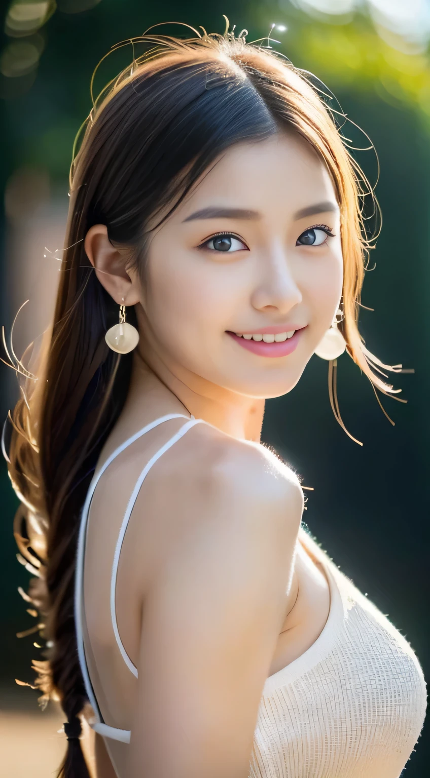(((32k,very high resolution, high detail, very accurate,masterpiece girl1))),Raw photo & realistic atmosphere,beautiful dark blue eyes,detailed mouth,glossy lips,fine eyebrows,Soft white skin that shines in every detail,,detailed eyes、Very beautiful eyes with deep blue eyes,lip details、very beautiful face,very well-shaped face、lifelike face,glossy beautiful lips,beautiful eyebrows,infinite reality,best design,(A very cute and modest 18 year old Japanese girl.,,toned body,Perfect Gal Leader Model,Beautifully shaped breasts,She is a very cute and beautiful girl,girl:1.5),best natural makeup,japanese id,korean idol,Young sensual idols,Moist eyes,dark beautiful eyes,beautiful butt,beautiful feet,,camel's foot,:1.3),超A high resolution、,natural and realistic face,Backlight,Her pure eyes are too cute,(((photorealism,Take a full body photo))),,reality live action,(simple earrings,necklace,Shiny nails,outdoor fashion,camp site,Braided short blonde hair,solo,,smile slightly,Full body Esbian:1.7),(show off your whole body fashion,light shines15Year