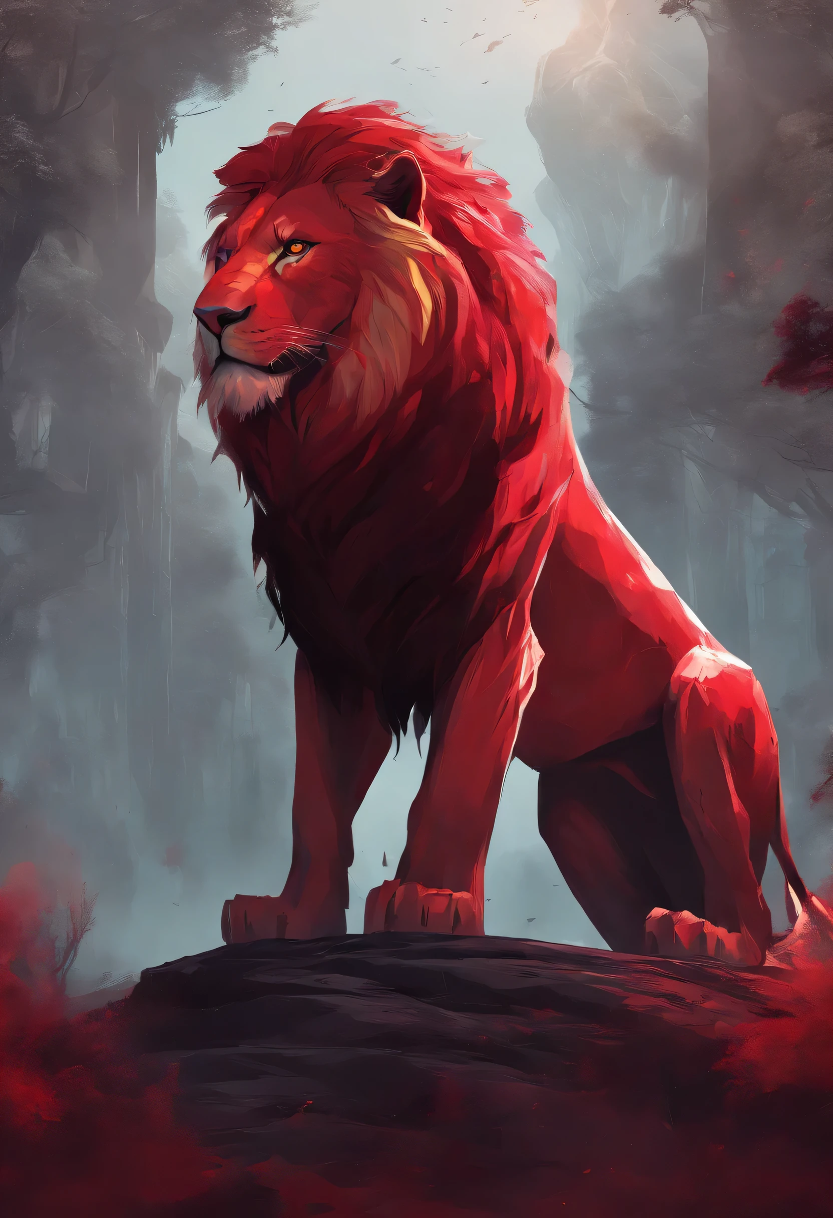 lion giant red humanoid lion.wing