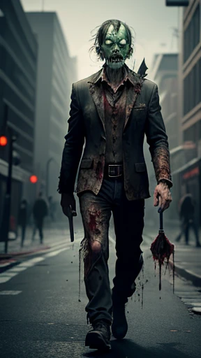 A zombie is walking