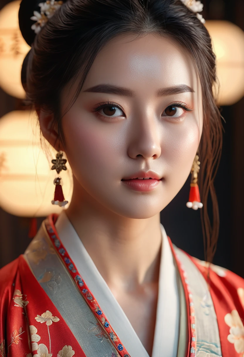 [:( Highly detailed face:1.2):0.1], (8k, RAW photograph, best quality, skill:1.2), (realistic, photograph-realistic:1.37), (((go back))),((upper body)), best quality, HDR, movie light, natural light, best quality, Masterpiece, high resolution, 1 girl, soft, decorationsผม, necklace, decorations, Beautiful face, body, Tyndall Effect, realism,, Edge lighting, Duo tone light, 8k UHD, DSLR, soft light, High quality, Volumetric lighting, photograph, high resolution, 4k, 8k, Bokeh, ((Hanfu)),