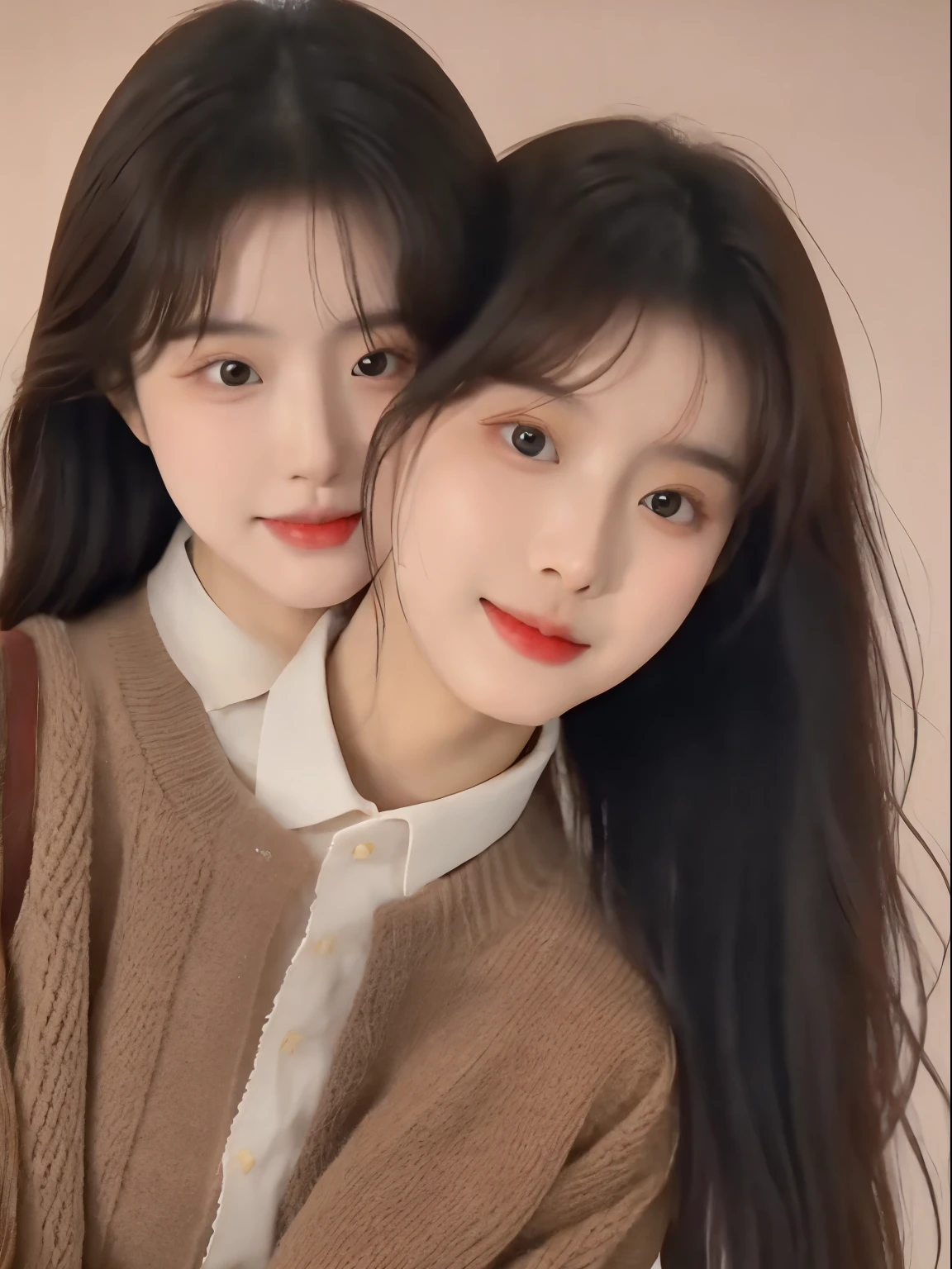 bestresolution, (2heads:1.2), there are two asian women posing for a picture together, inspired by Wang Duo, gongbi, korean artist, sha xi, beautiful south korean woman, jaeyeon nam, highlight, inspired by Tang Yifen, by Wang Duo, yanjun chengt, wenfei ye, xision wu, xianxia fantasy, 2 0 2 0 fashion, by Yang J