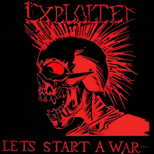 official art, unity 8k wallpaper, ultra detailed, aesthetically pleasing, High quality, masterpiece, best quality, Punk skull with red mohawk, side view, 1man, looking left, wide open mouth, detailed teeth, empty eye sockets, black and red graphic style, high contrast, (best quality, 4k, 8k, high resolution, masterpiece:1.2), ultra-detailed, illustration, HDR, UHD, sharp focus, bold lines, (punk, rebellious, aggressive:1.2), cool color tones, lineart