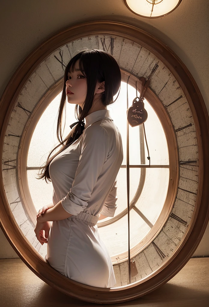 anime, big hole, (multiple exposure silhouette: 1.2), wearing layered dress ,1girl,long hair,big ribbon,home dress, diamond and heart and spade and clover,rabbit,clock,
beautiful lighting, volumetric lighting,