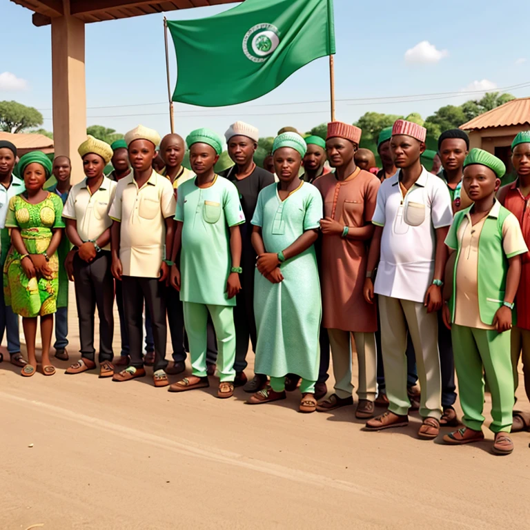 A group of Nigerian local community members introducing the candidate coming out for the chairmanship election