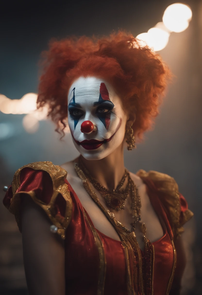 ((best qualityer)), ((work of art)), (detailded), 1 clown woman, nuked
