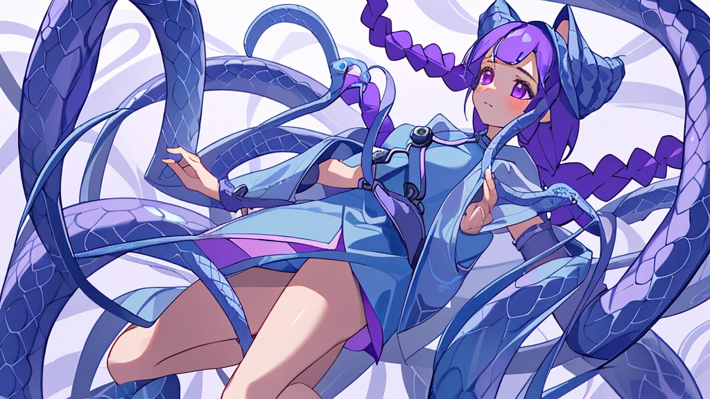 Ganyu, ninomae hair, ninomae tentacles, 4 arms, full body.