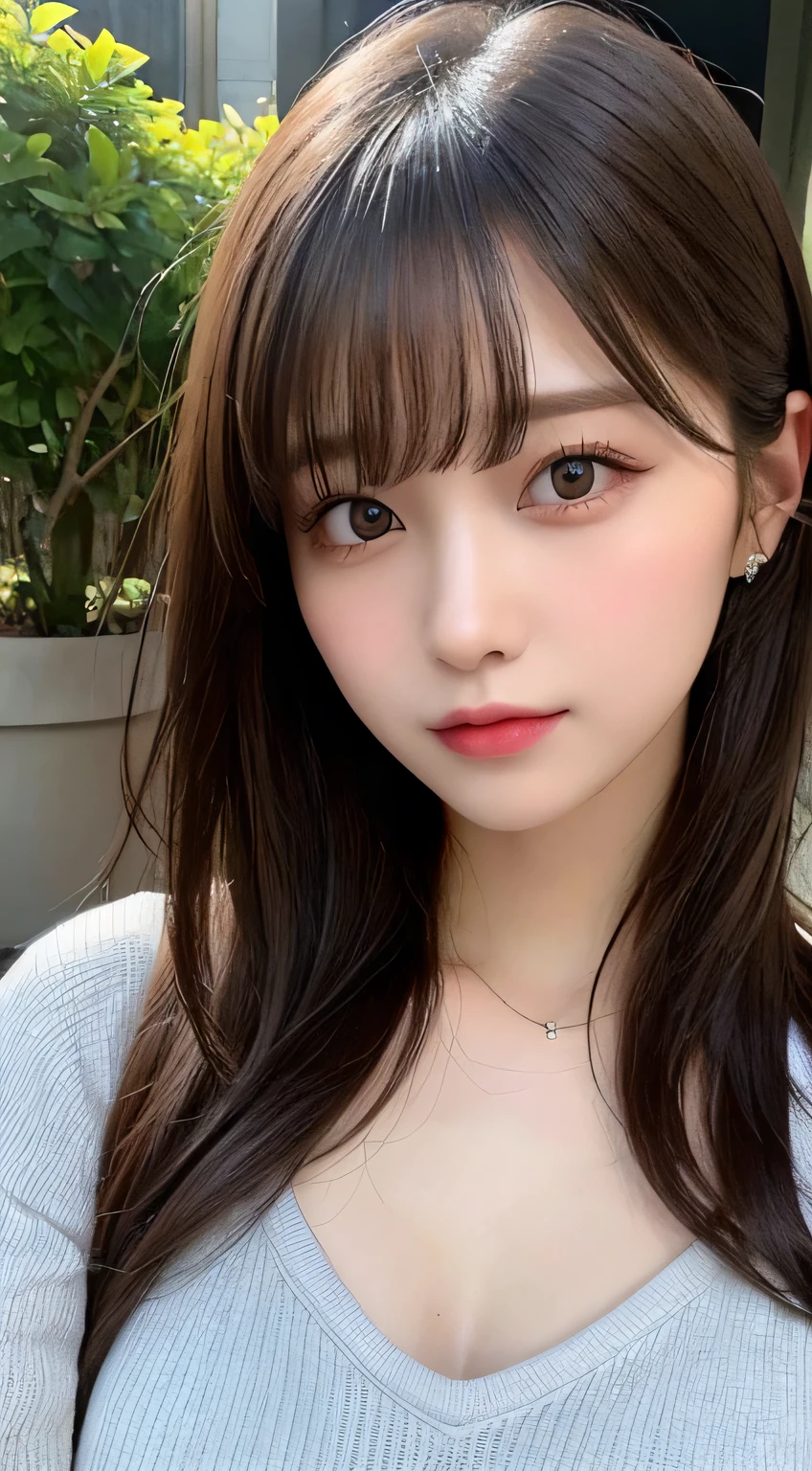 table top, highest quality, shape, Super detailed, finely, High resolution, 8k wallpaper, perfect dynamic composition shape, beautiful and detailed eyes, Nice spring clothes,beautiful straight hair,small breasts,natural color lip, 20 year old girl、cute、sexy shot looking at camera,Always blur the background,perfect and beautiful face,Beautiful and dense face、slim face and style,Big eyes、Do gal makeup,real photos(best image quality)、sexy face、fashion magazine model pose、Spring casual ladies'fashion