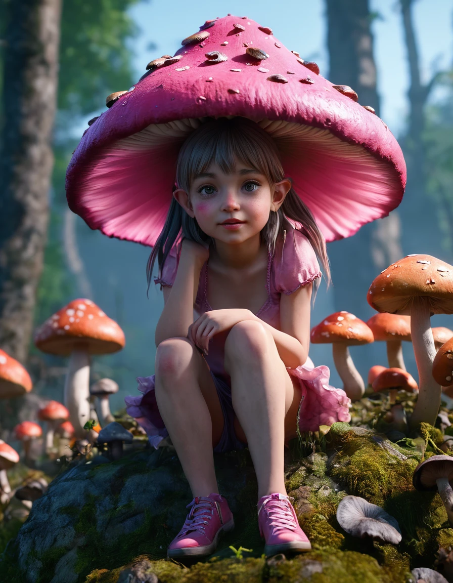 (Masterpiece, Best Quality:1.3), highres, (8k resolution), (ultra-detailed portrait:1.1), madgod, stop motion, horror, outdoors, no humans, scenery, photorealistic, (details:1.2), volumetric lighting sky.in the style of unreal engine 5 art style, cgsociety 9 art galleryre hyper-realistic, highly detailed, and high-resolution 16k image of a young(best illumination, best shadow, masterpiece, high quality), colorful, lively,a pink fairy sitting on top of a pile of mushrooms, fairy cgsociety, cute! c4d, stunning 3d render of a fairy, cgsociety 9, 2. 5 d cgi anime fantasy artwork, cgsociety ), rending on cgsociety, cinematic lighting photography, the best on cgsociety, cgsociety hd, award on cgsocietysky.in the style of unreal engine 5 art style, cgsociety 9 art galleryre hyper-realistic, highly detailed, and high-resolution 16k image of a young(best illumination, best shadow, masterpiece, high quality), colorful, lively,beautiful ❤️