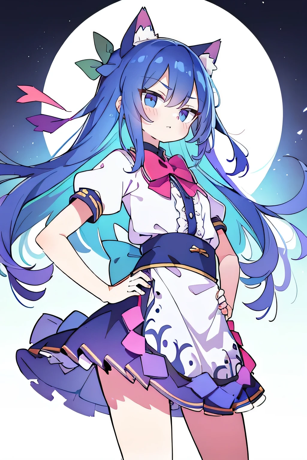 (masterpiece),best quality, expressive eyes, perfect face, 1girl,
Put your hands on your waist,fair, Gorgeous,Japanese cartoons,girl,lola,Hina Angel, blue hair, blue haired, floating clothes,Grab your waist, Grab your waist, hands on hips , hands on hips,sit, sit on ground, Legs on the ground, flat chest,cat ears,