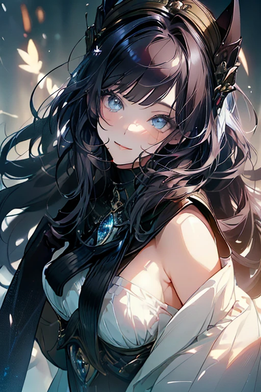 (from above:1.0),(from side:0.7), ((Face)), (Close-Up:1.4),8K, 4k, highest quality, (High resolution: 1.2), (masterful, realistic, Photoreal: 1.4), a 18yo girl、beautiful face, She is smiling、(masterpiece, highest quality), Beautiful woman, wizard bikini armor, gloves, thigh high boots, wavy hair, asymmetrical bangs, perfect face, beautiful face, attractive, big and gorgeous eyes, Severe, perfect slim fit body, mysterious forest, excellent lighting, bright colors,narrow waist,(with sparkling eyes and a contagious smile), pose muy sexy",her thin pubic hair, looking at viewer,