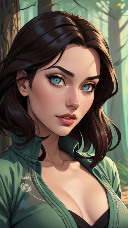 Personagem mulher ninja com marcas de guerras Imagem de desenho animado de uma mulher .cartoon style illustration, estilo de arte dos desenhos animados, estilo de arte dos desenhos animados, digital illustration style, design de personagens altamente detalhado, arte digital detalhada coragem, Forest fan art, Design de personagens de retrato, beautiful digital illustration, retrato de alta qualidade, Arte em quadrinhos, mulher jovem cabelo com transas lindas . Beautiful outlined eyes Medium large bust and wonderful sensual clothes. expression of sexual desire image from the waist to the head illustration