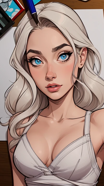 Personagem poses de fotografia sensual Imagem de desenho animado de uma mulher .cartoon style illustration, estilo de arte dos desenhos animados, estilo de arte dos desenhos animados, digital illustration style, design de personagens altamente detalhado, arte digital detalhada coragem, Forest fan art, Design de personagens de retrato, beautiful digital illustration, retrato de alta qualidade, Arte em quadrinhos, mulher jovem cabelo com transas lindas . Beautiful lined eyes Medium large bust and wonderful sexy clothes. image expression of sexual desire from waist to head illustration Jennifer Connelly and Salma haiek