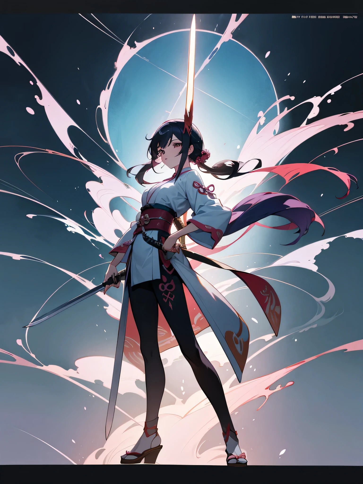 anime style,Depicts a woman holding a sword standing in front of a building, anime art wallpaper 4k, Anime Art Wallpaper 4k, anime art wallpaper 8k, anime style 4k, Japanese traditional concept art, Shen Haicheng, 4k anime wallpaper, anime wallpaper 4k, anime wallpaper 4k, Japanese art style, Beautiful anime artwork