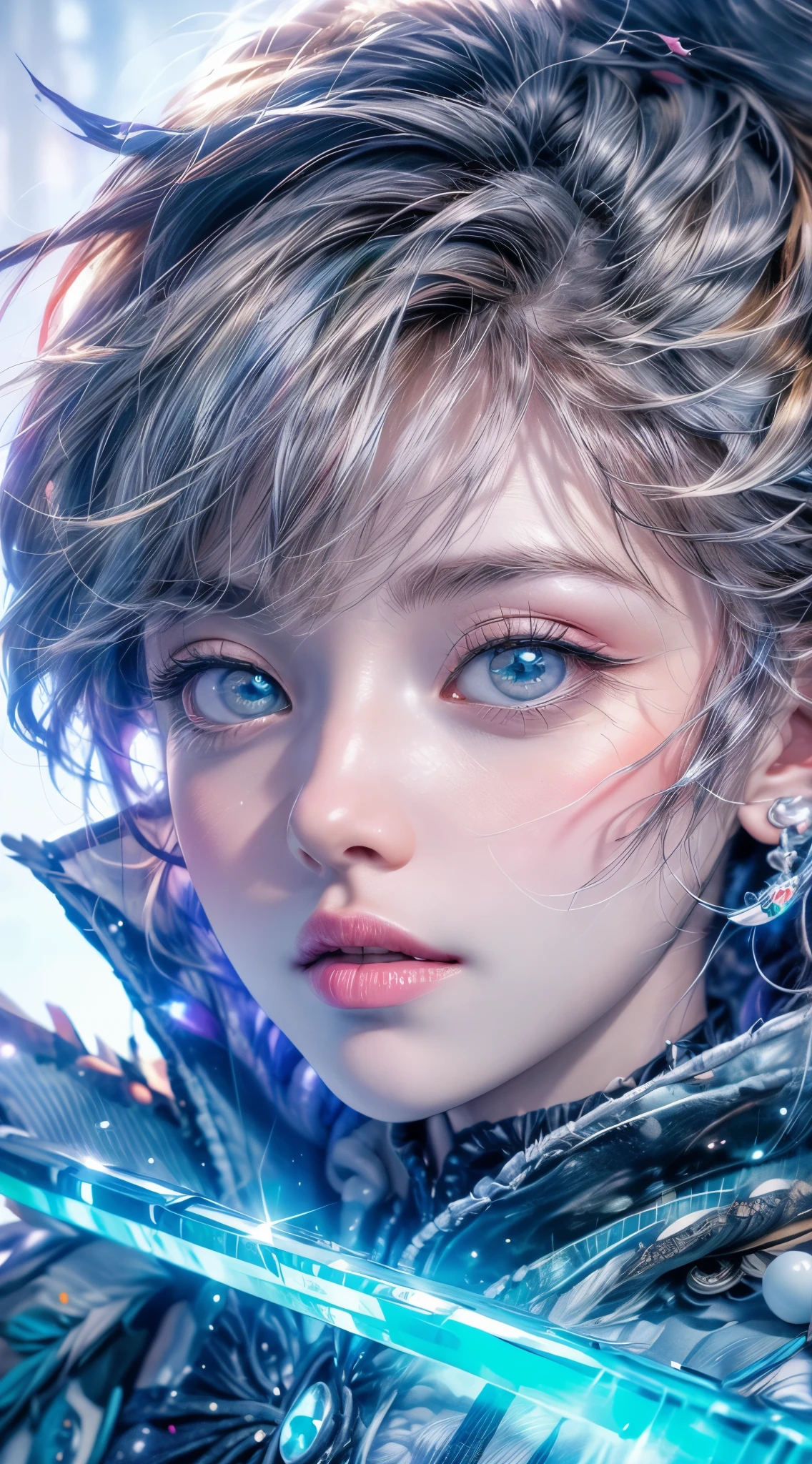 Masterpiece, Best Quality, hiquality, high definition, high quality textures, High quality shadow, high detail, Beautiful detailed, finely detail, extremely detailed CGI, detailed texture, a realistic representation of the face, Realistic, Colorful , tender, cinematiclight, Side light, lens flare, Ray Tracing,tailed beautiful tender muzzle, Detailed beautiful delicate eyes,