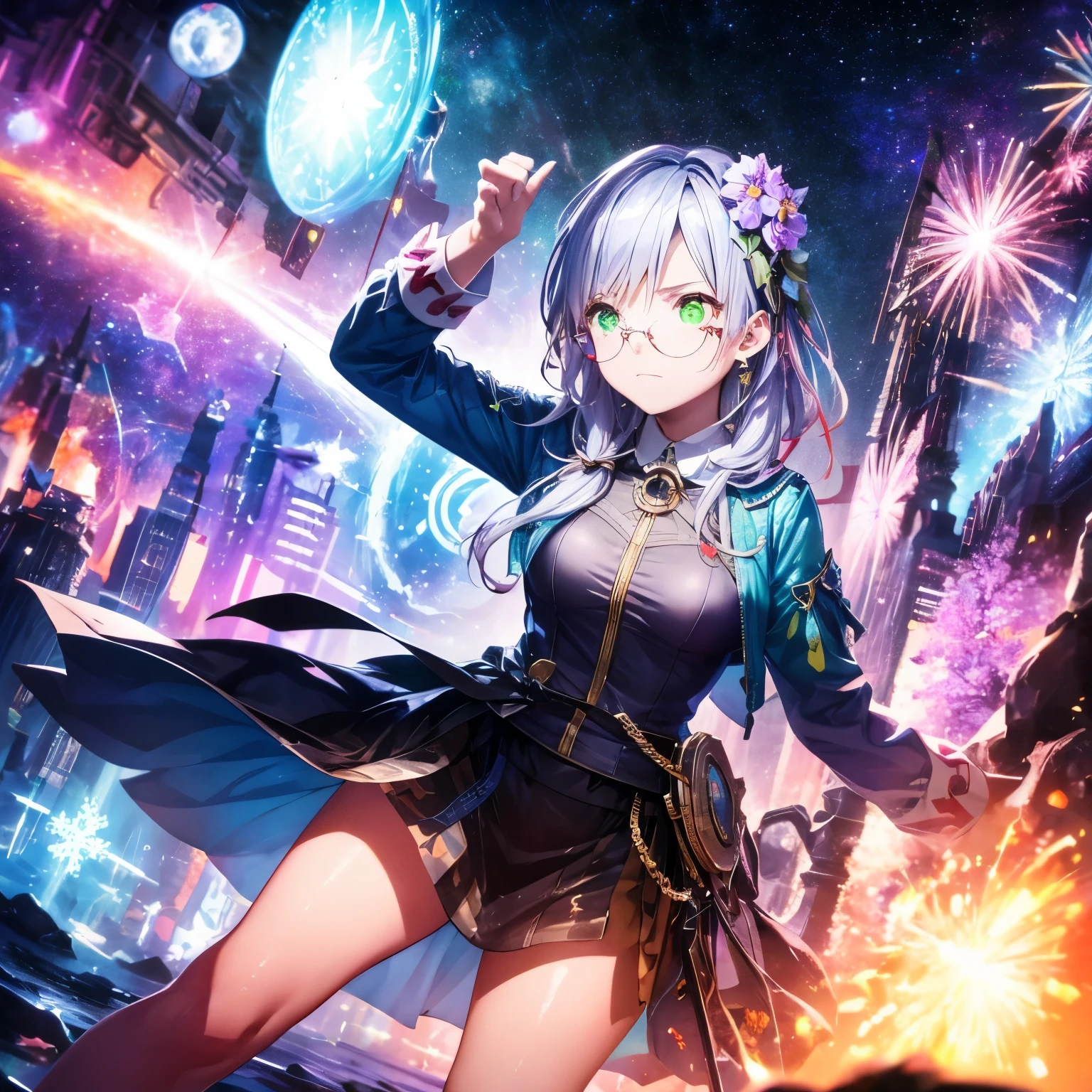 melody mark,top-qualIty、masutepIece、((1 female))、solo、(abstract art:1.4),(PsychedelIa Theme:1.6),(Gunjo World:1.5),(many creatures:1.5),(space world:1.5),(At the center of the world Is the most beautIful woman In the world),(many stars are fallIng:1.5),A ray of lIght spreads,Crystals spreadIng from the center,prIsma(NostalgIc landscapes:1.5),(colorful flowers:1.5),Only the commotIon pIerces my heart, and I forget when my chest sIghs, and I run away from realIty. I'I was cryIng In my dream. I'I was cryIng In my dream, TremblIng and dIstortIng In frozen tIme, and the sadness pIles up on the memorIes that I can'can not see. Even If you say anythIng and hurt each other untIl It dIsappears, Tell me anythIng, you can say anythIng, ただIに言って, tell me all your sweet lIes, tell me anythIng, wIth a heart that can do It.'t act If can go back to there I'I've only lIved In a dream,You say anythIng Whatever you lIke to say to me Say anythIng You leave me out of my eyes You say anythIng All can hear Is voIce from dream Say anythIng You can dry my every Tears The day when the lIghts went out On the stage I stared at myself as I passed by々UntIl the love that adorns everythIng dIsappears Into the sands of tIme, you'll say anythIng, Even words that hurt each other, I'll say anythIng to the heart that can say It.'Don'unbreakable, ただIに言って, tell me all your sweet lIes, tell me anythIng, wIth a heart that can do It.'t act Close your eyes And kIll you In the raIn If we kIll each other gracefully, bard'The tears burIed In the buds of artIfIcIal flowers wIll be shed by memorIes..,light purple hair,green eyes,Glasses