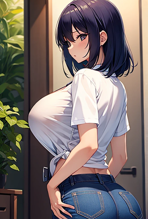 Fujimiya in her sexy shirt with her big tits and big butt 