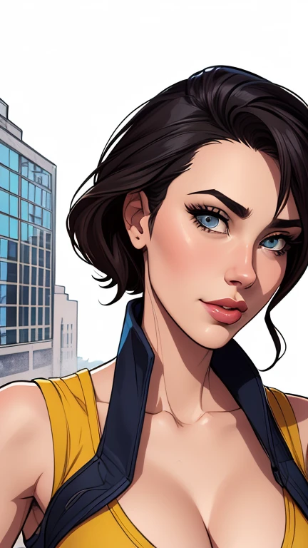 estilo de desenho animado:1.2), draw ART Artline fundo branco mulher Imagem de desenho animado de uma mulher , roupas sensuais , garota super valente destemida , cartoon style illustration, estilo de arte dos desenhos animados, estilo de arte dos desenhos animados, digital illustration style, design de personagens altamente detalhado, arte digital detalhada fofa, City fan art, design de personagem retrato, beautiful digital illustration, retrato de alta qualidade, arte em quadrinhos, retrato do design do personagem, white background Busty without clothes and medium breasts female character cartoon style dressed in Fallout 4 uniform