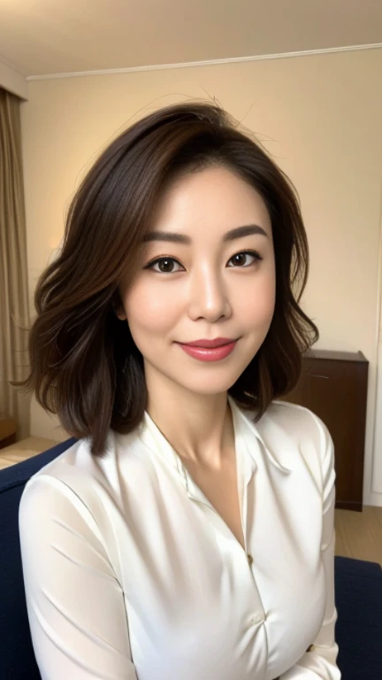 最high quality, 8K, lively, sharp focus, high quality, High resolution, middle-aged women, mature woman, 49 years old, (Full body Esbian), (Detailed face wearing high heels, highly detailed eyes, thick lips, plump body shape、plump face、(((big breasts 2.3)))、(((On a white blouse)))、navy blue tight skirt、Love hotel room、random hairstyle、gentle smile、


